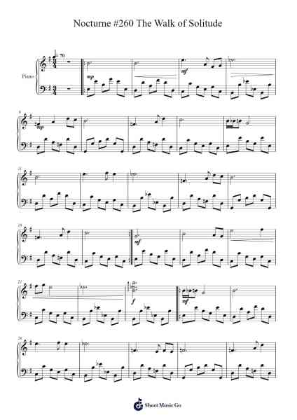 Nocturne #260 The Walk of Solitude Sheet Music by Ronald Karle-Arr.Willmand Dundre