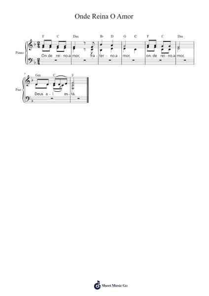 Onde Reina O Amor Sheet Music by Misc tunes-Arr.Dwightharte Phijoyce
