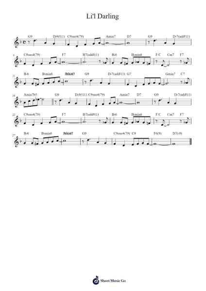 Li'l Darling Sheet Music by Neal Hefti-Arr.Daitrid Piersliam