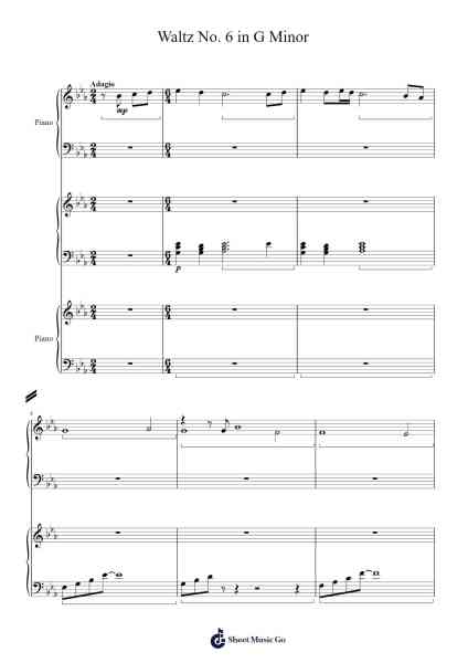 Waltz No. 6 in D-flat Major, Op. 64 No. 1 Sheet Music by Saltodd Bobclife-Arr.Zoeliot Maugpe