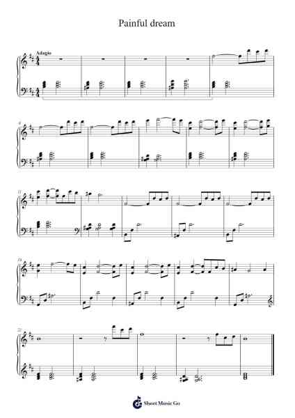 Painful dream Sheet Music by Toshihiko Sahashi-Arr.Besquinn