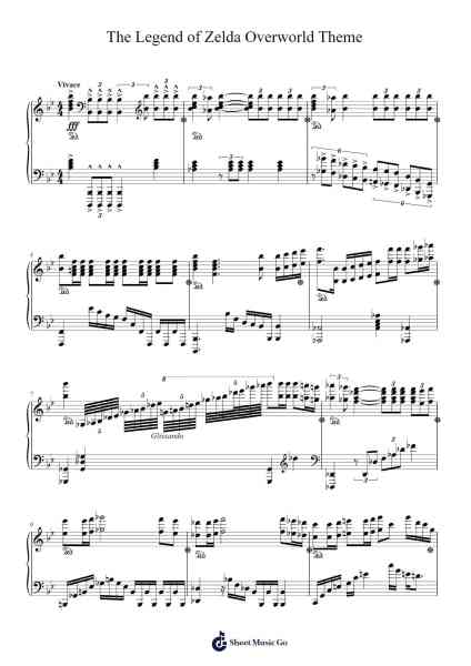 The Legend of Zelda Overworld Theme Sheet Music by Koji Kondo-Arr.Leaglan Piersmar