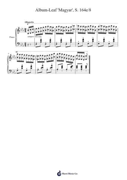Album-Leaf 'Magyar', S. 164e/8 Sheet Music by Franz Liszt-Arr.Beerthune