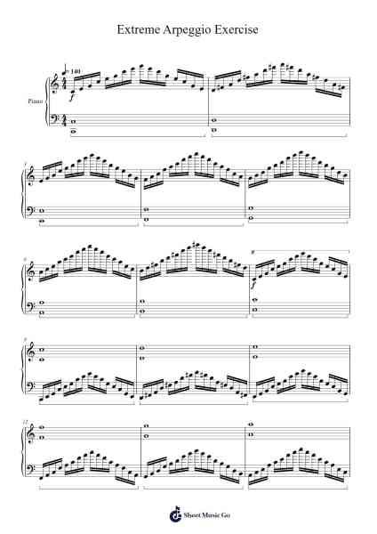 Extreme Arpeggio Exercise Sheet Music by Gautam Balaji-Arr.Vogtthia