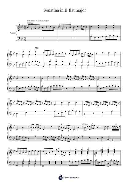 Sonatina in B flat major Sheet Music by Matthew Zimmermann-Arr.Haleale Quildy