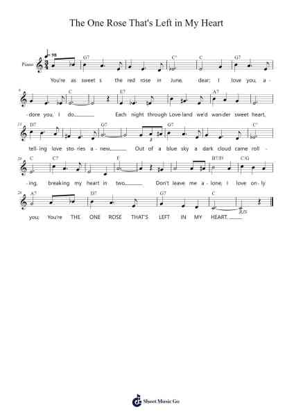 The One Rose That's Left in My Heart Sheet Music by Lani McIntire-Arr.Hobbaird Birdsibyl