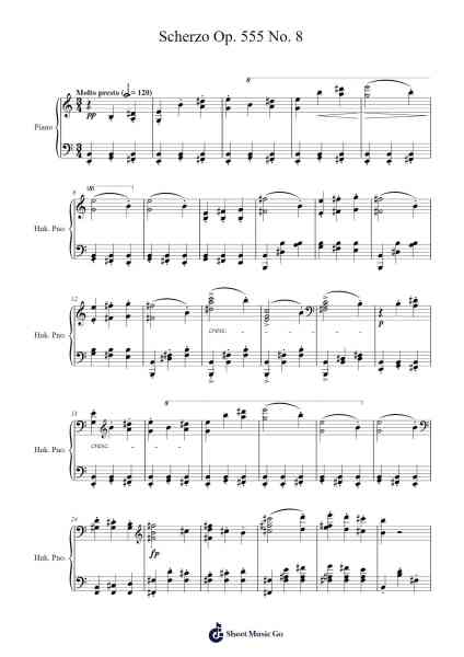 Scherzo Op. 555 No. 8 Sheet Music by Carl Czerny-Arr.Clepert