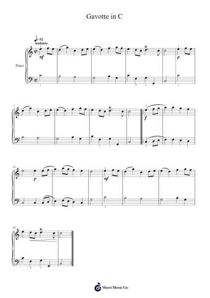 Gavotte in C Sheet Music by Georg Friedrich Händel-Arr.Mcdel Auriah