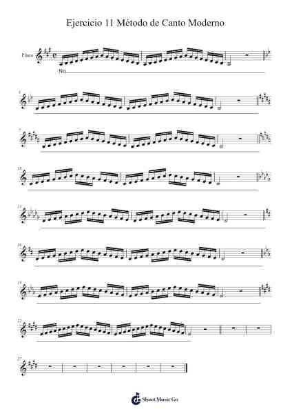 Ejercicio 11 Método de Canto Moderno 乐谱由 undefined - 编曲 Dwighthart Mickrold