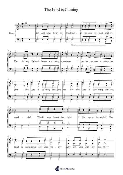 The Lord is Coming Sheet Music by The Heralds-Arr.Sailshead Verborn