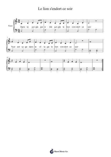 Le lion s'endort ce soir Sheet Music by Henri Salvador-Arr.Chrisriah Sheicia