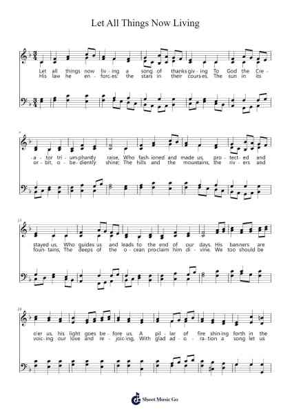 Let All Things Now Living Sheet Music by Efkirk-Arr.Chrisver