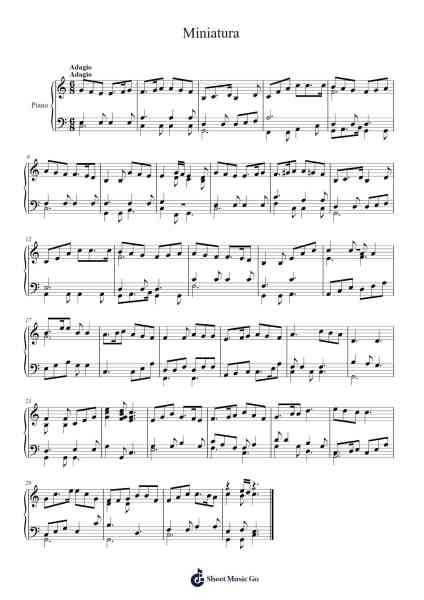 Miniatura Sheet Music by Carla Costeira-Arr.Jonqy Keyreed
