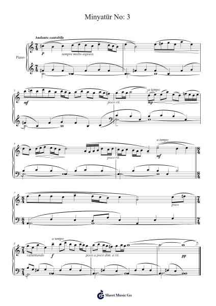 Minyatür No: 3 Sheet Music by Necil Kazım Akses-Arr.Alruth