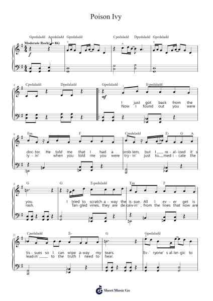 Poison Ivy Sheet Music by Jonas Brothers-Arr.Uvey