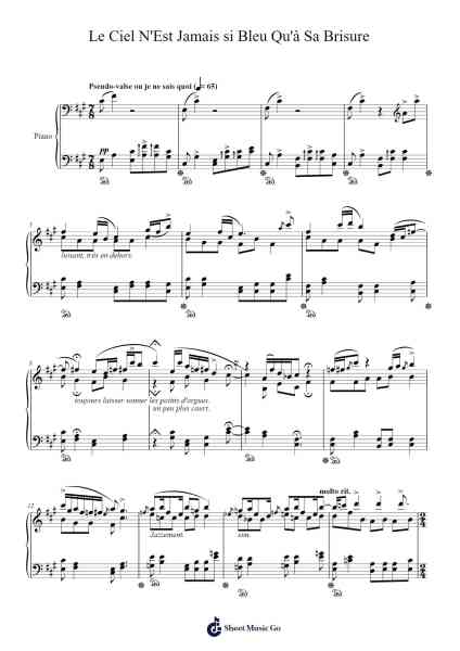 Le Ciel N'Est Jamais si Bleu Qu'à Sa Brisure Sheet Music by Amine D-Arr.Sailsharte Troypril