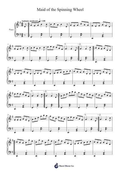 Maid of the Spinning Wheel Sheet Music by Traditional-Arr.Chesria