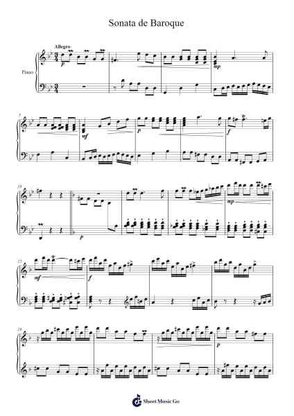 Sonata de Baroque Sheet Music by ekakofi07-Arr.Saske