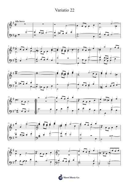 Variatio 22 Sheet Music by Johann Sebastian Bach-Arr.Childdy Whitkin