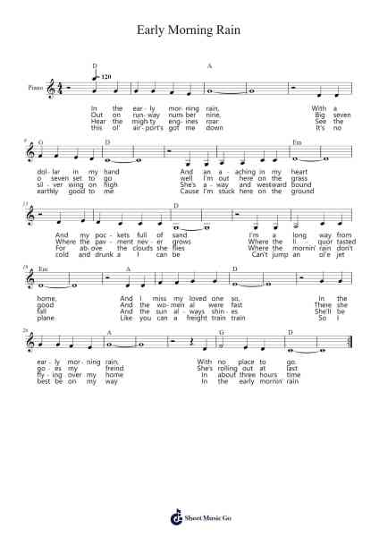 Early Morning Rain Sheet Music by Gordon Lightfoot-Arr.Chrisboyd Crosean