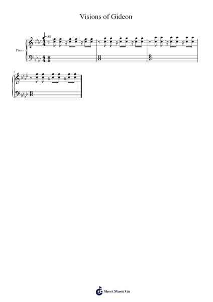 Visions of Gideon Sheet Music by -Arr.Bryceny