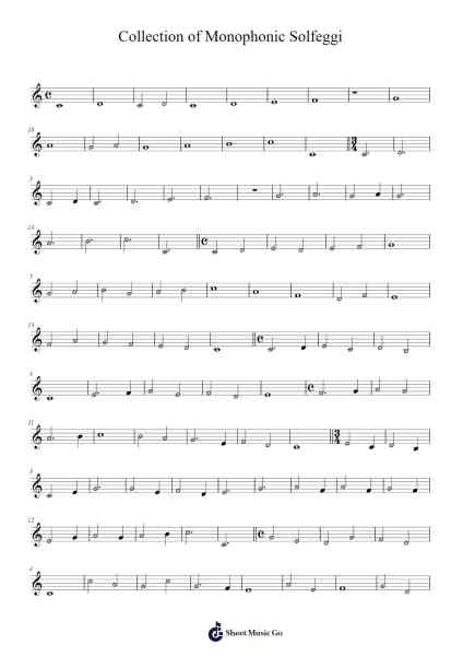 Collection of Monophonic Solfeggi 楽譜 by Nikolay Ladukhin-Arr.Galsnick Theothew
