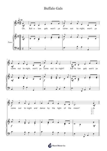 Buffalo Gals Sheet Music by Cool White/John Hodges-Arr.Wilheljones