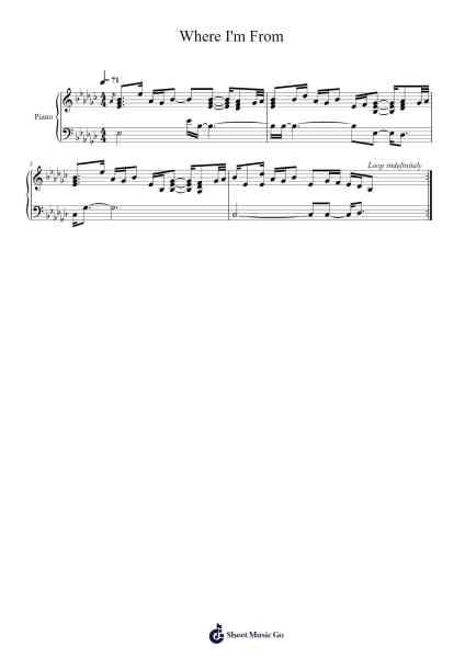 Where I'm From Sheet Music by Yorktie Phisopp-Arr.Putess Cranenions