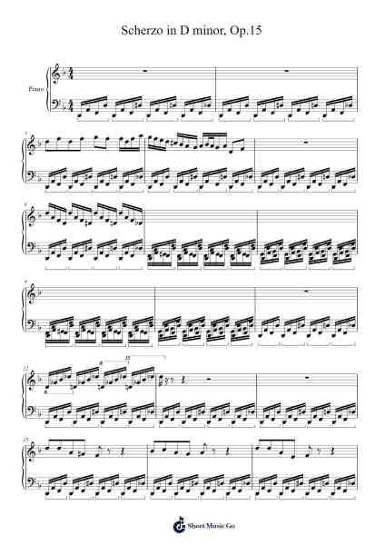 Scherzo in D Minor, Op. 15: II. Main Melody Sheet Music by Littlejd2010-Arr.Coto