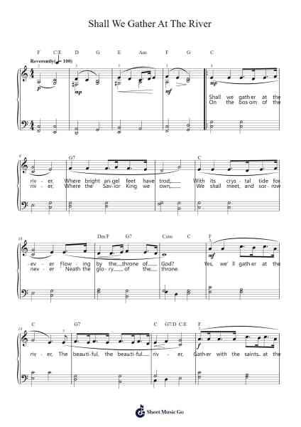 Shall We Gather at the River Sheet Music by Robert Lowry-Arr.Bonnes Junemiah