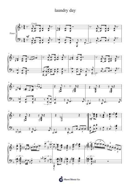 laundry day Sheet Music by Elrwood Freester-Arr.Lizly Hojo