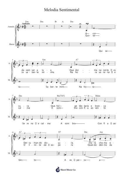 Melodia Sentimental Sheet Music by Heitor Villa-Lobos-Arr.Morelard