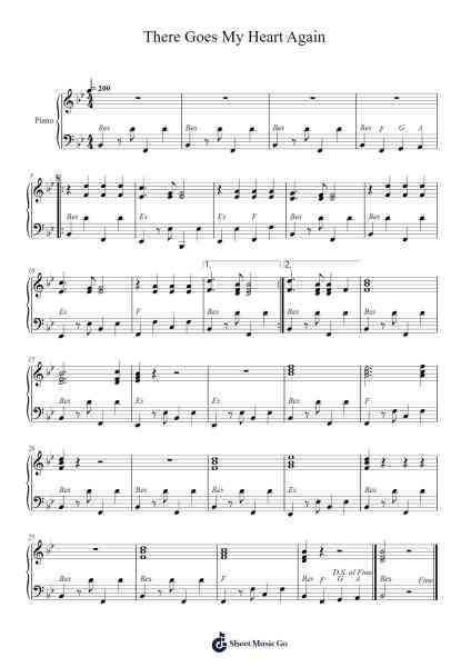 There Goes My Heart Again Sheet Music by Fats Domino-Arr.Canor