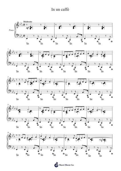 In un caffè Sheet Music by Gino Paoli-Arr.Regbob Diachols