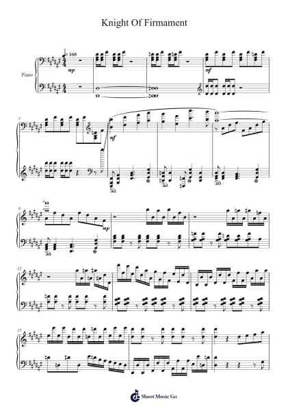 Knight Of Firmament Sheet Music by Deemo-Arr.Faithevice