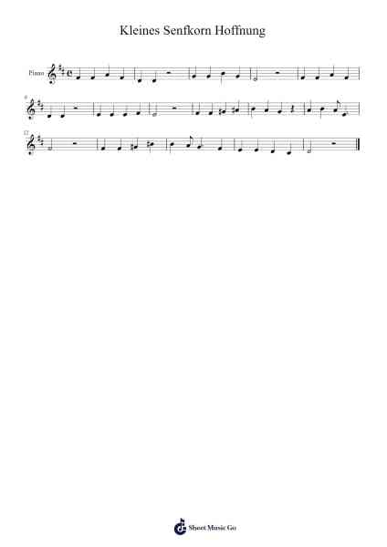 Kleines Senfkorn Hoffnung Sheet Music by -Arr.Tessborn Sherreen