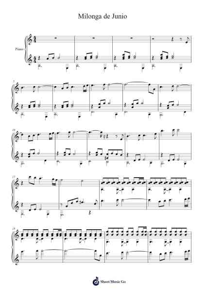 Milonga de Junio Sheet Music by Maxino Diego Pujol-Arr.Oisenrob Clyger