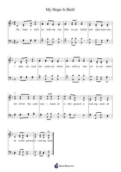 My Hope Is Built Sheet Music by William B. Bradbury-Arr.Jofield