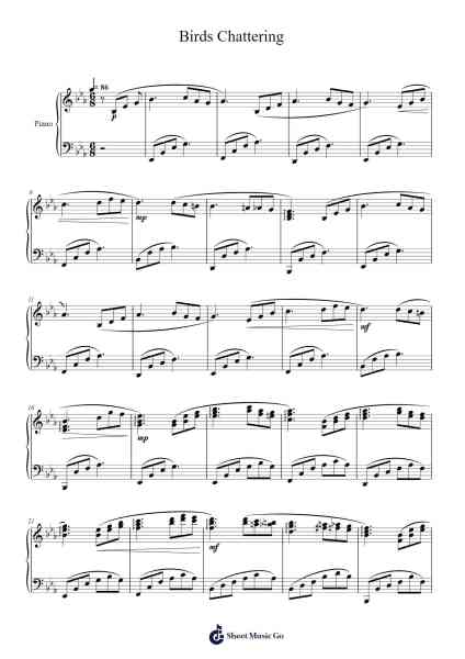 Birds Chattering Sheet Music by Masao Aichi-Arr.Quintle