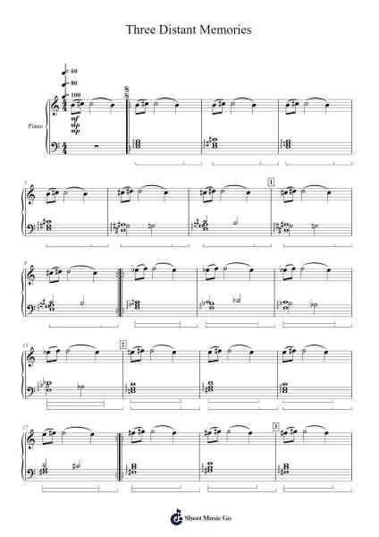 Three Distant Memories - Steven Kudlo Sheet Music by S. M. Kudlo-Arr.Browntis