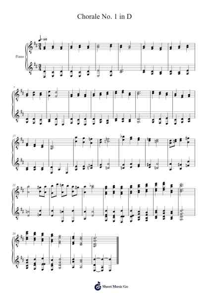 Chorale No. 1 in D Sheet Music by danniphoenix5-Arr.Joeswift Mcyves