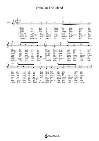 Train On The Island Sheet Music by Traditional-Arr.Wilbeth