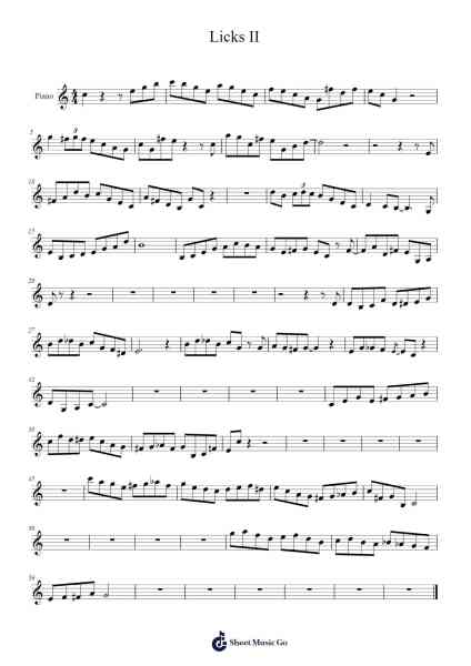 Licks II 楽譜 by Jouye-Arr.Earwy