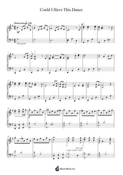 Could I Have This Dance Sheet Music by Anne Murray-Arr.Fanses Tabyoung