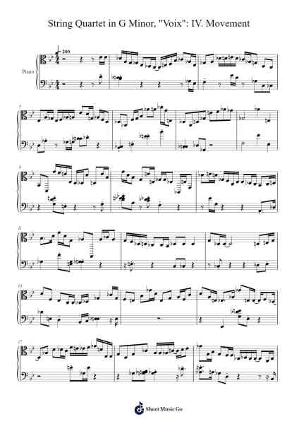 String Quartet in G Minor, "Voix": IV. Movement Sheet Music by creativelee40-Arr.Sonfy Strasie