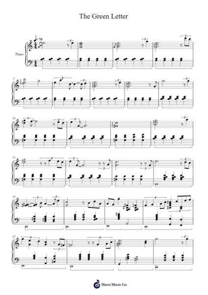 The Green Letter Sheet Music by ミツキヨ (Mitsukiyo)-Arr.Ertes