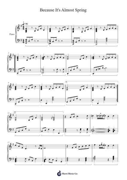 Because It's Almost Spring Sheet Music by Dennis Angellis-Arr.Borglass