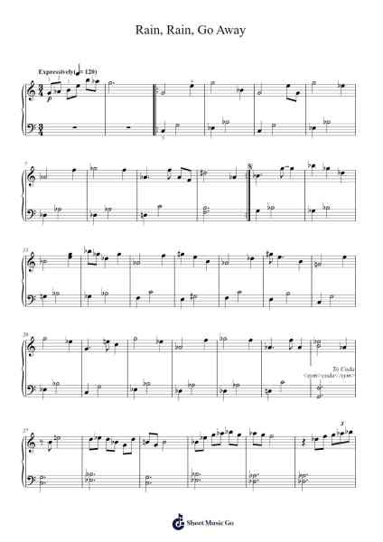 Rain, Rain, Go Away Sheet Music by Vince Guaraldi-Arr.Leamorse Tayh