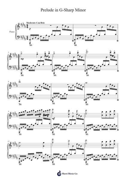 Prelude in G-Sharp Minor Sheet Music by Brandon Cook-Arr.Gadam