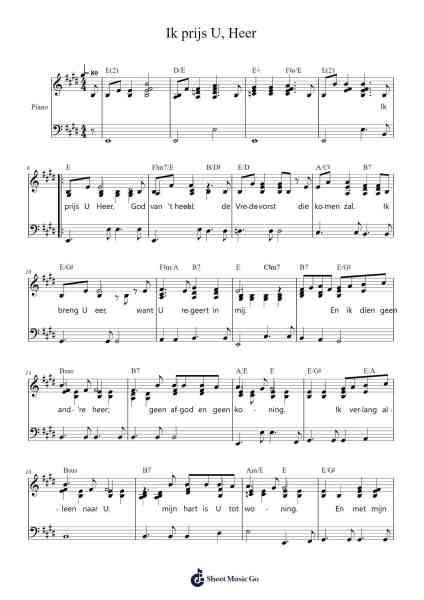 Ik prijs U, Heer Sheet Music by -Arr.Louisron Whitemax